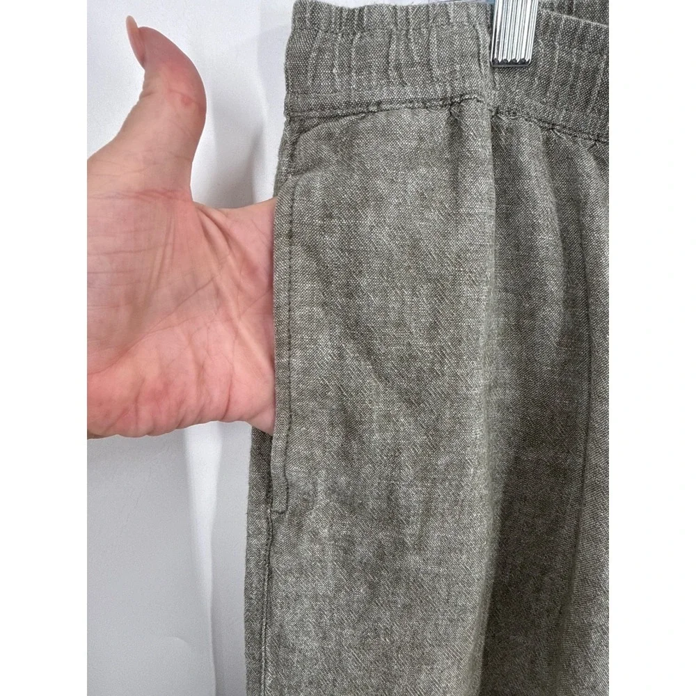 J. Crew Linen Pants Mens Size L Drawstring Elastic Waist Casual Relaxed Comfy